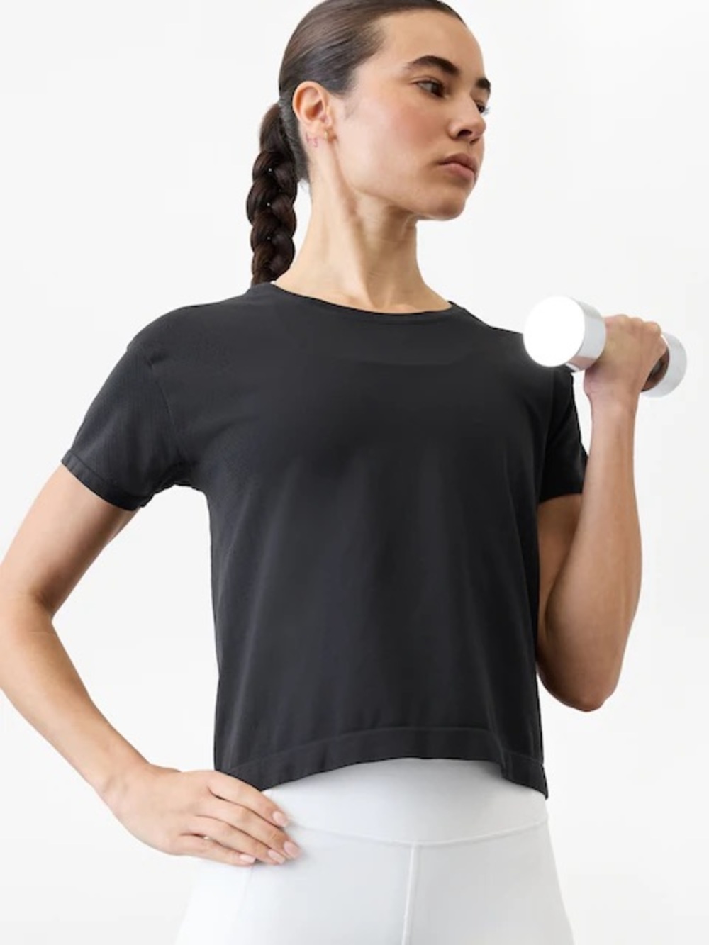 Athleta Black Short Sleeve Crewneck Tee